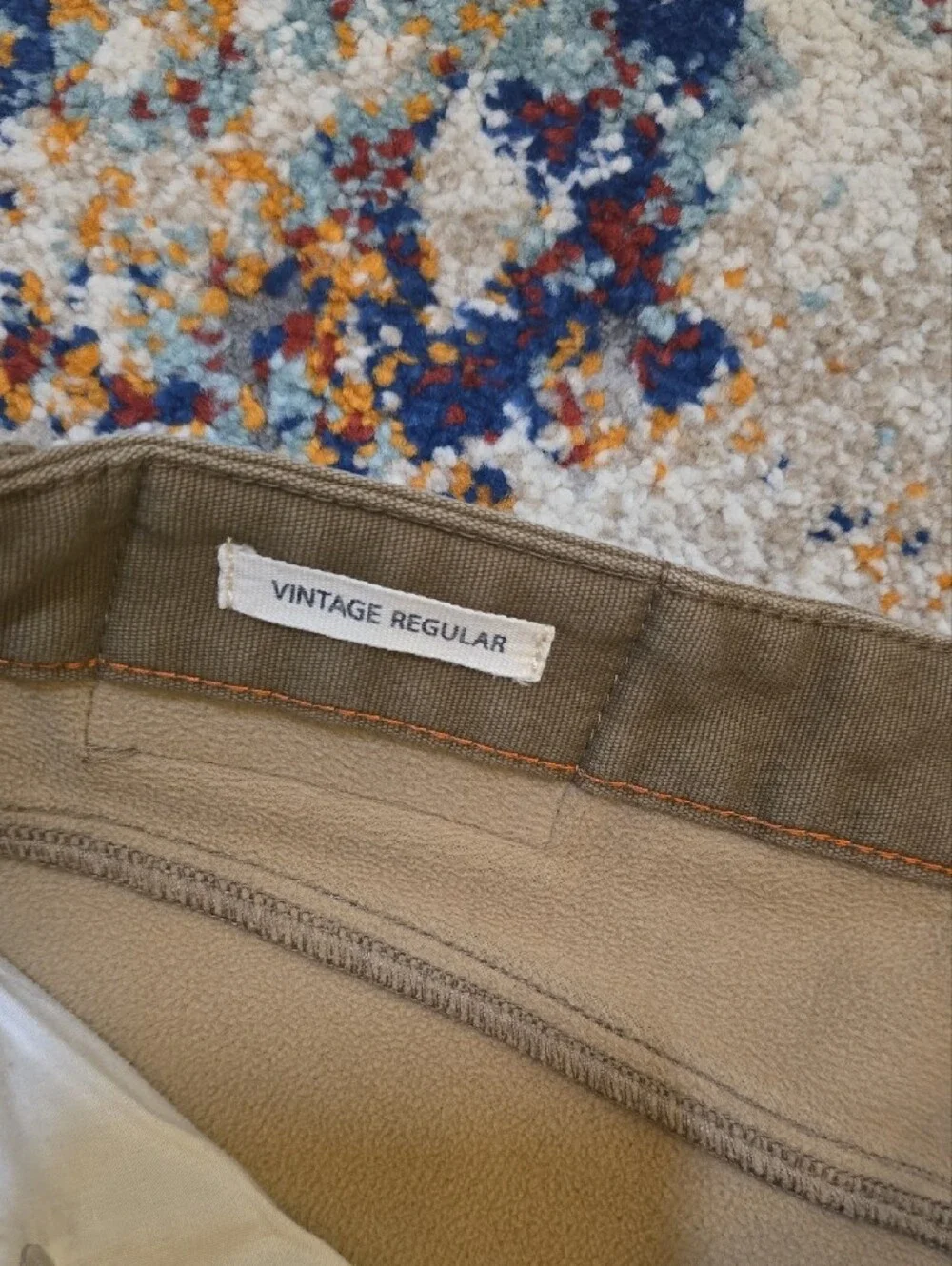 Weatherproof Vintage Men's Tan 5-Pocket Khaki Straight Leg Pants 34x34